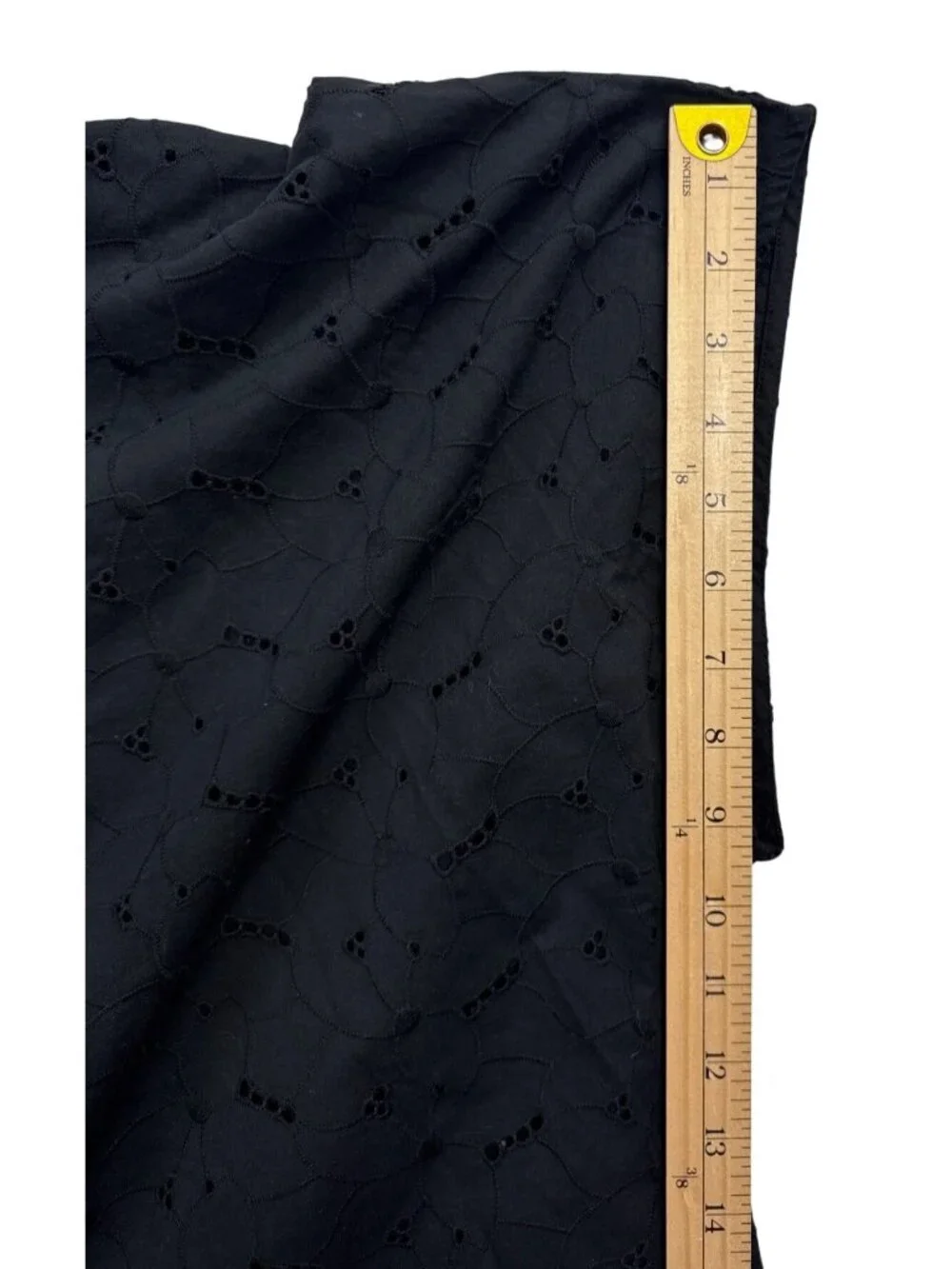 A New Day Women's XXL Black Eyelet Blouse Short Sleeve Button Up Cotton Feminine
